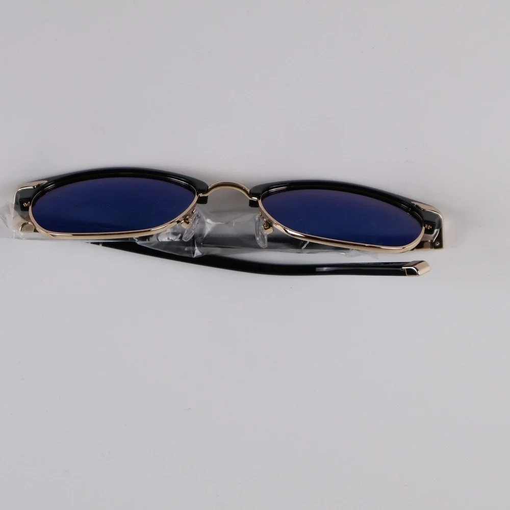 Lazzaro Sunglasses Massimo Black Gold Clubmaster 53-20-140 NWT